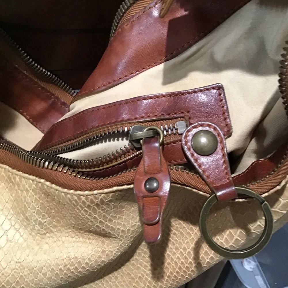 Theory Tan Snakeprint Hobo‎ Shoulder Bag